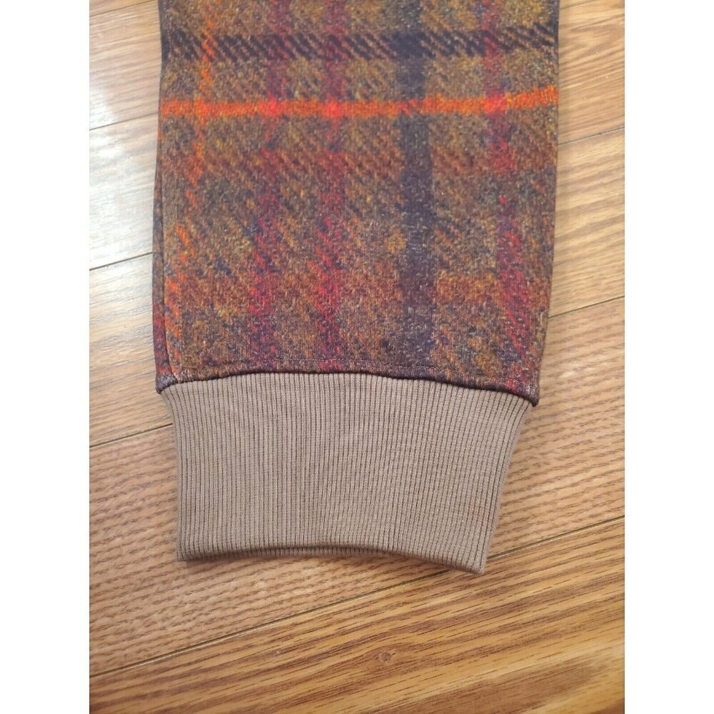 Mcnairy & Co Sweatpants Mens SZ XXL Brown Red Plaid Cuffed Drawstring Streetwear - Picture 6 of 8